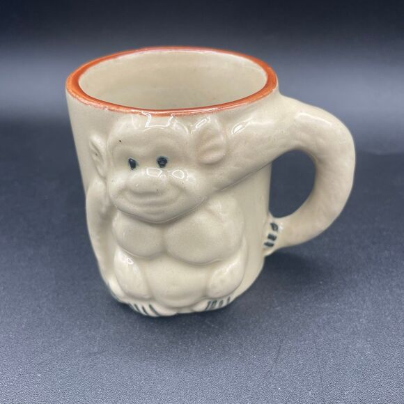 Other - Vintage Unique Ape Gorilla Monkey Sculpted Handle Ceramic Coffee Tea Mug Rustic